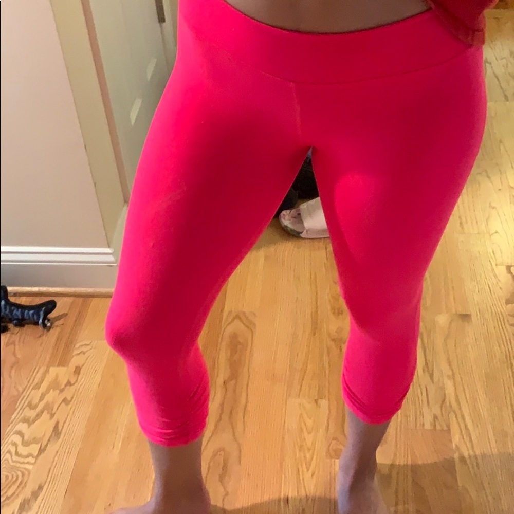Neon pink leggings